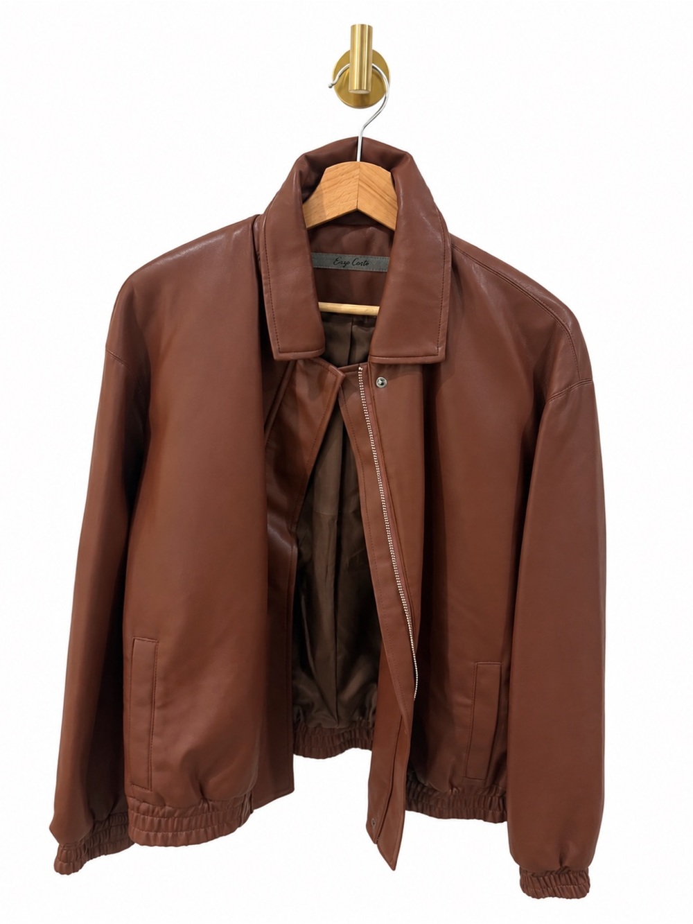 Enza Costa Vegan Leather Jacket - Classic Bomber Style